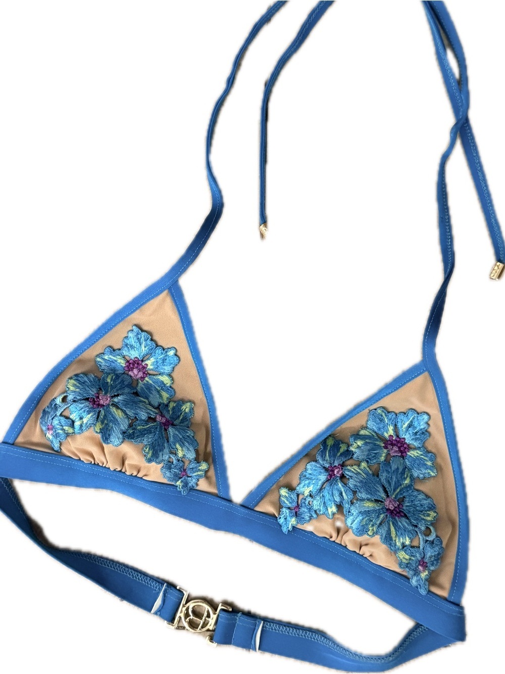 Beach Bunny Blue Floral Bikini Top
